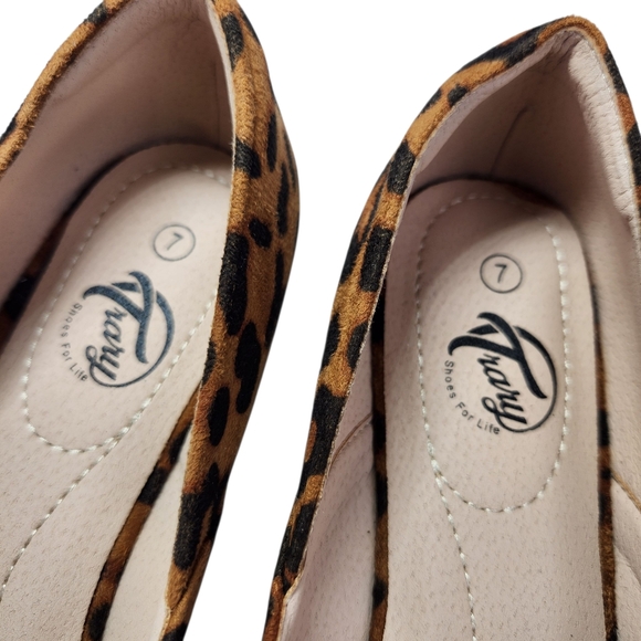 Trary Leopard Print Women's Flats Size 7 Faux Suede - Picture 5 of 12